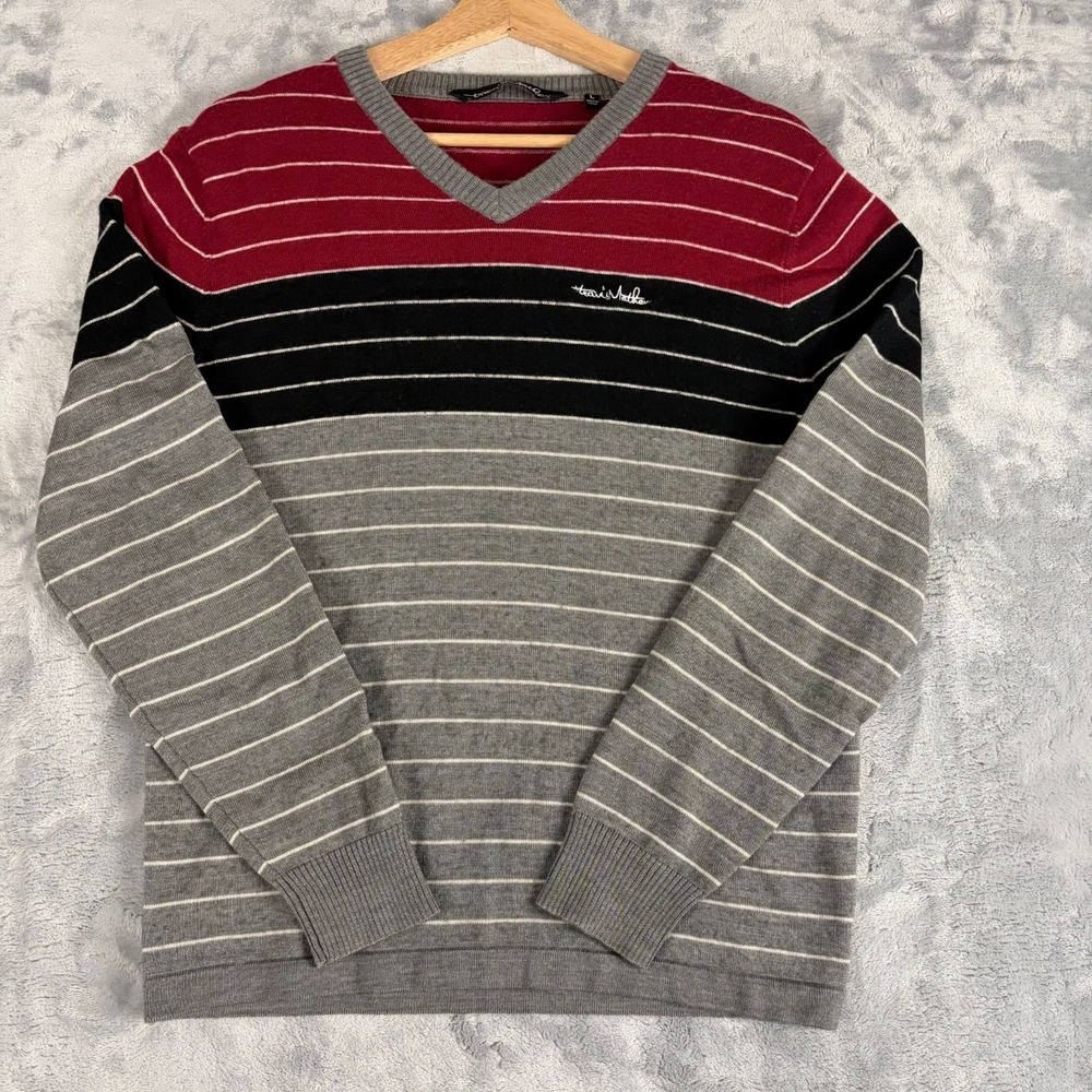 Travis Mathew Merino Wool Blend Sweater Mens Size Large Pullover V-Neck Golf
